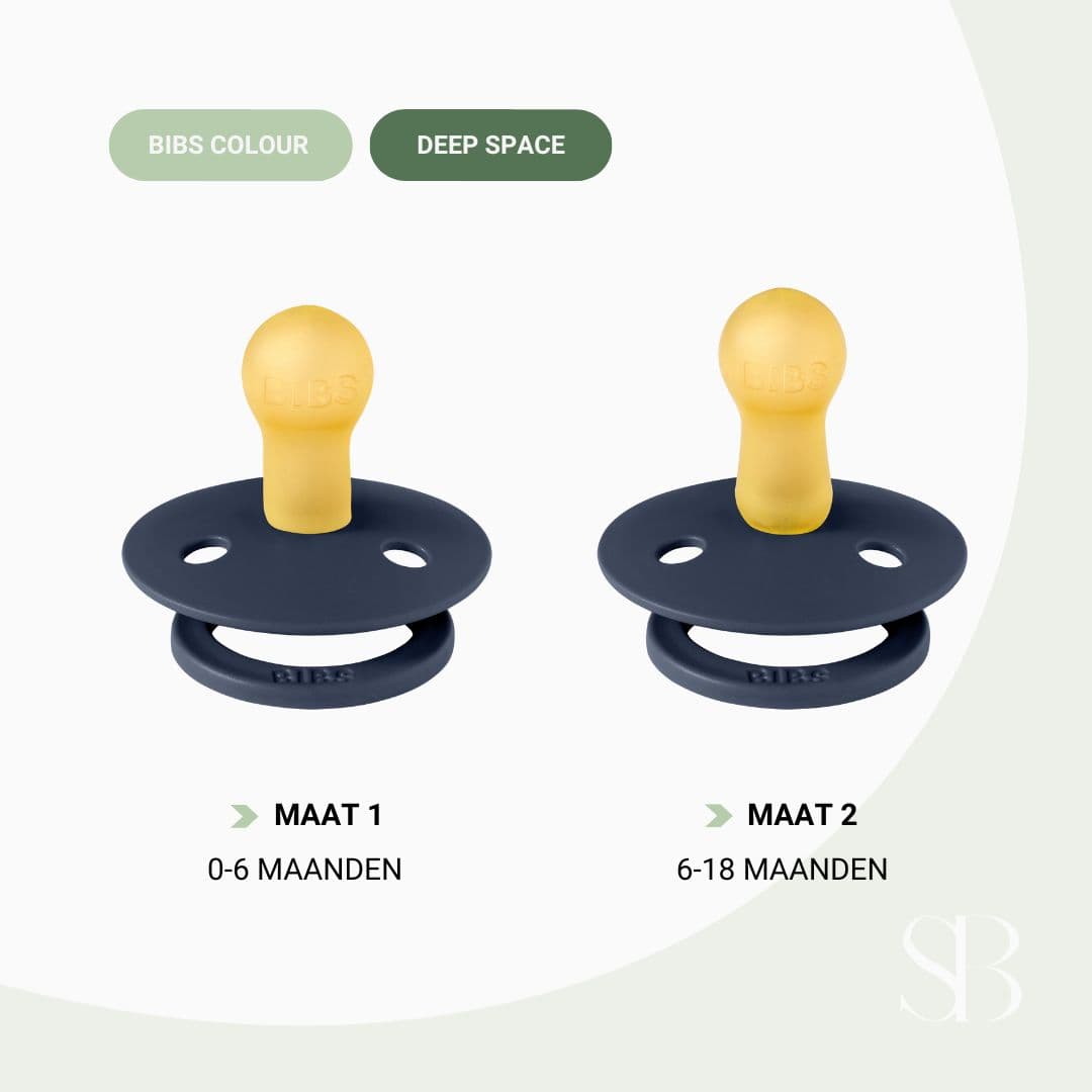 BIBS colour fopspeen met ronde speen van natuurrubber in de kleur deep space donker blauw