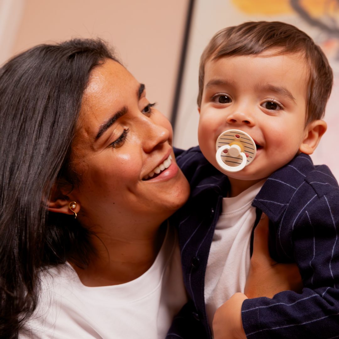 BIBS Studio collection anatomische speen Pin & Block steel blue mix