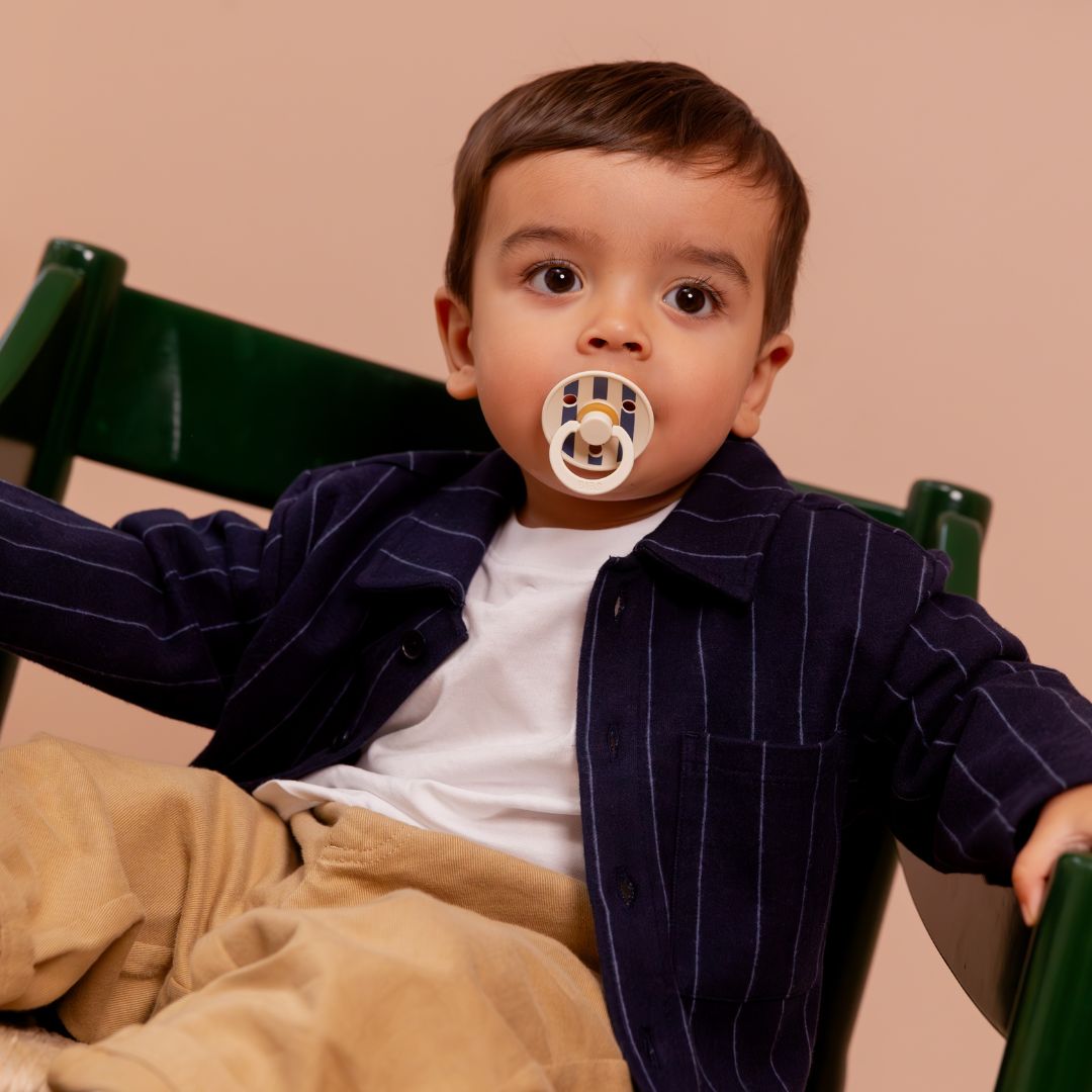 BIBS Studio collection anatomische speen Pin & Block steel blue mix