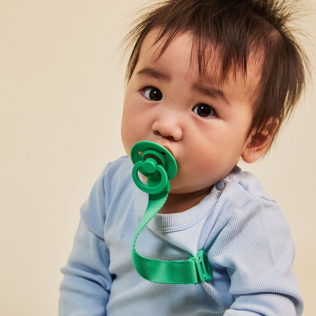 BIBS fopspeen met ronde speen van latex in de groene kleur Cactus