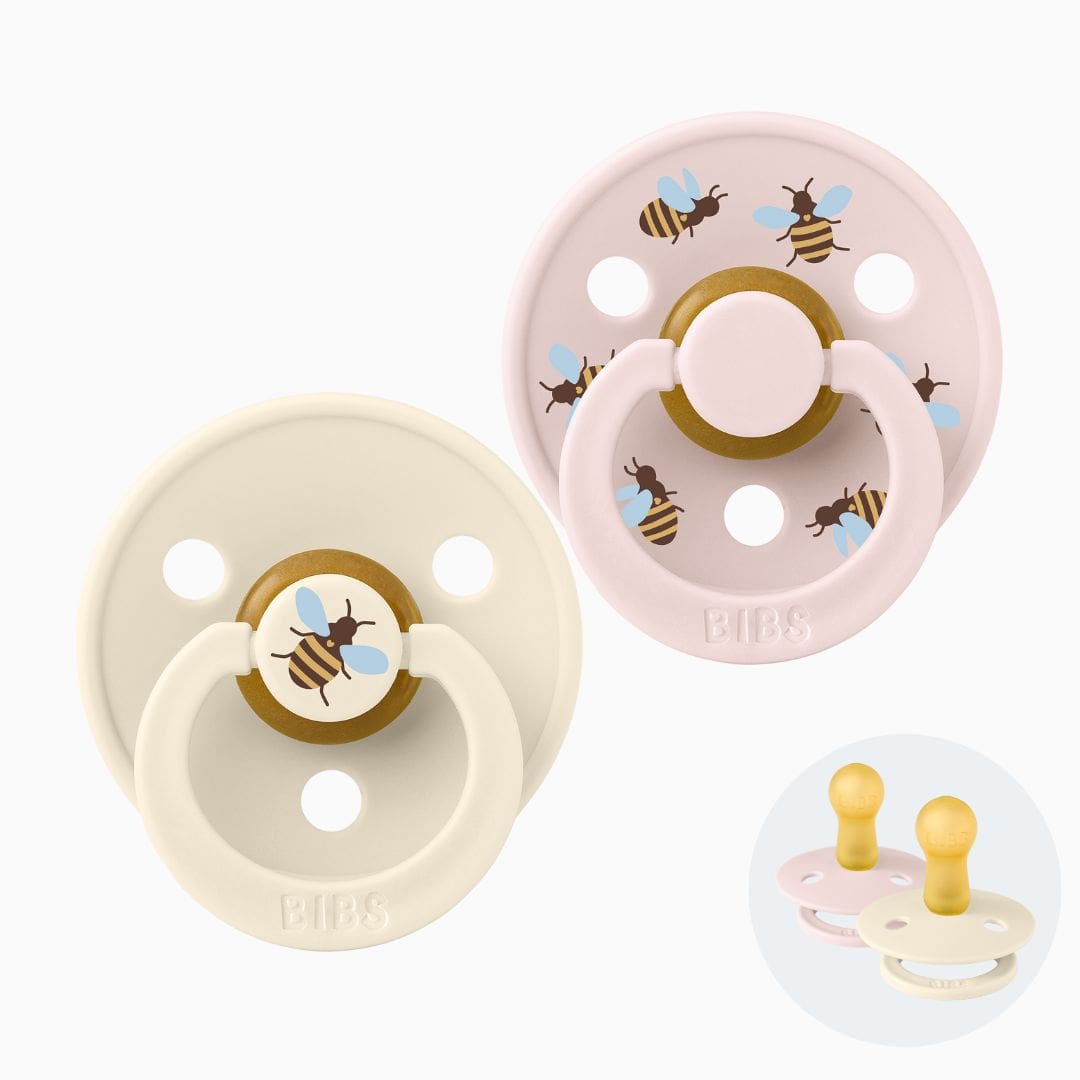 BIBS Studio spenen met bijen ivory mix