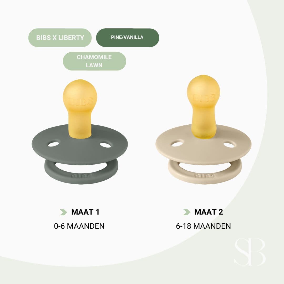 BIBS x Liberty colour fopspeen met ronde speenvorm in de kleur pine