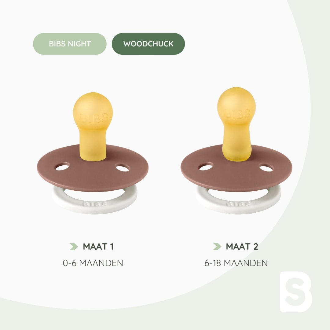 BIBS Colour speen glow in the dark woodchuck roodbruin