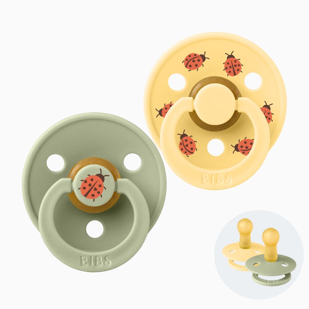 BIBS Studio speen met lieveheersbeestjes sage mix