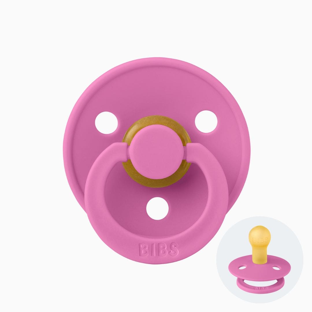 BIBS Colour fopspeen met ronde speen van 100% natuurlijk rubber in de kleur bubblegum roze