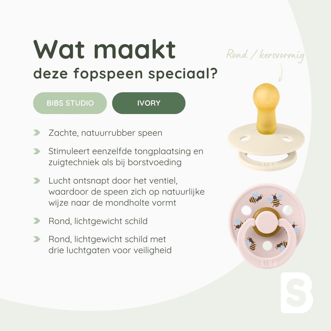 BIBS Studio spenen met bijen ivory mix
