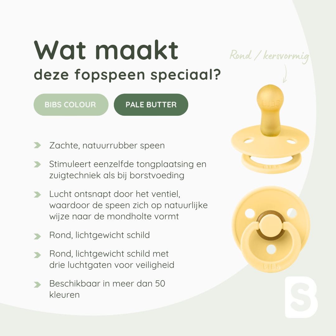 BIBS Colour speen in de gele kleur Pale Butter