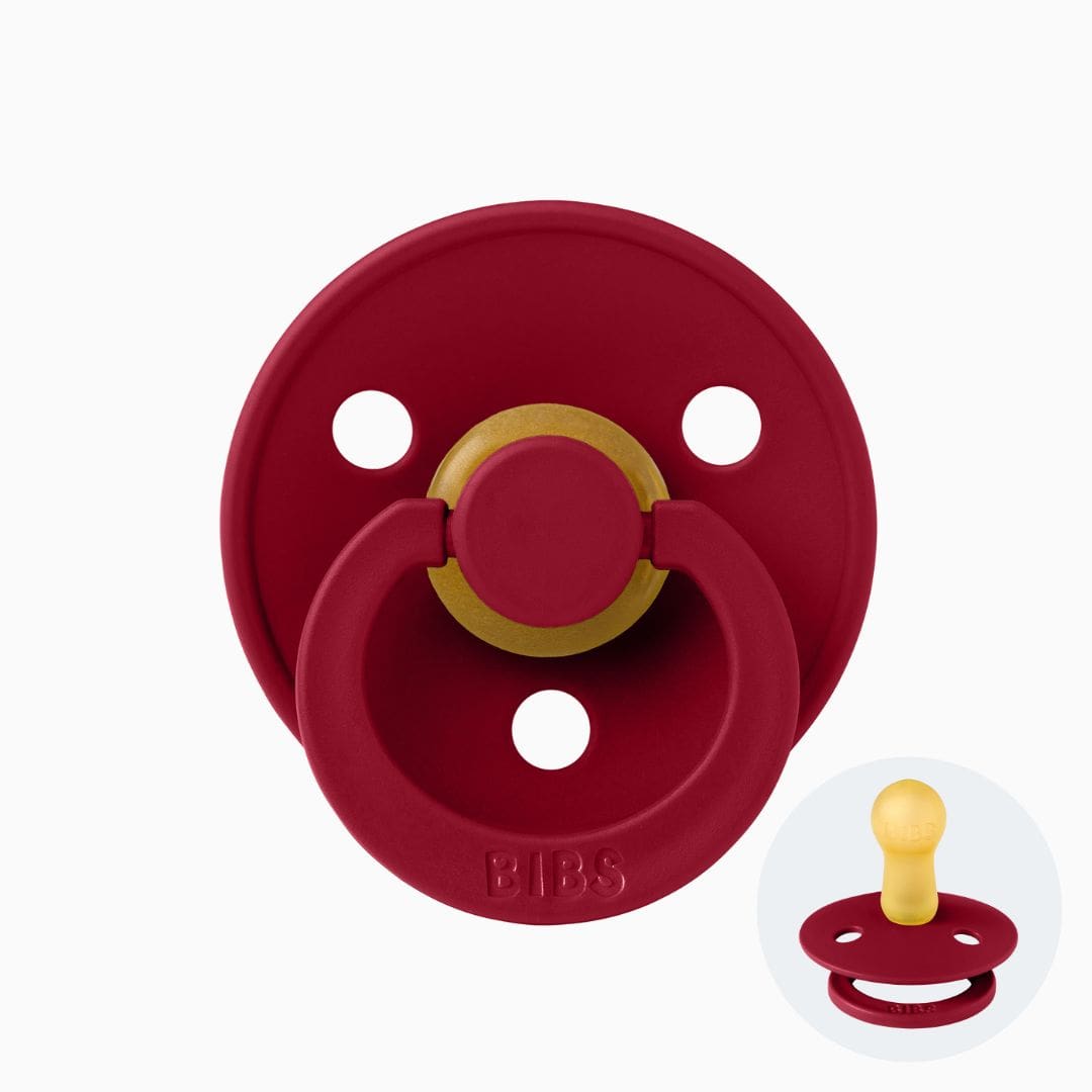 BIBS rondvormige spenen in de donker rode kleur ruby