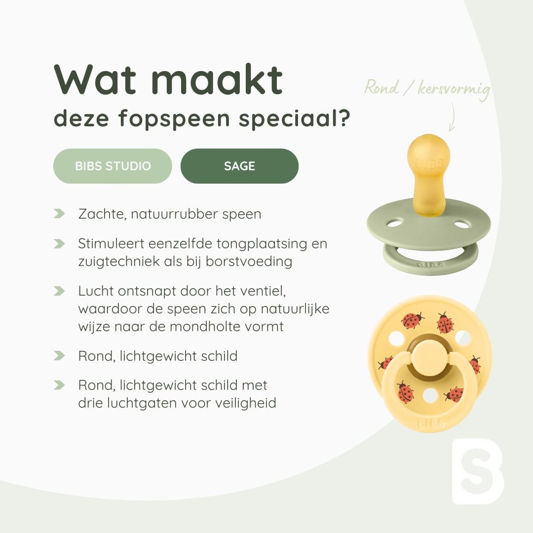 BIBS Studio speen met lieveheersbeestjes sage mix