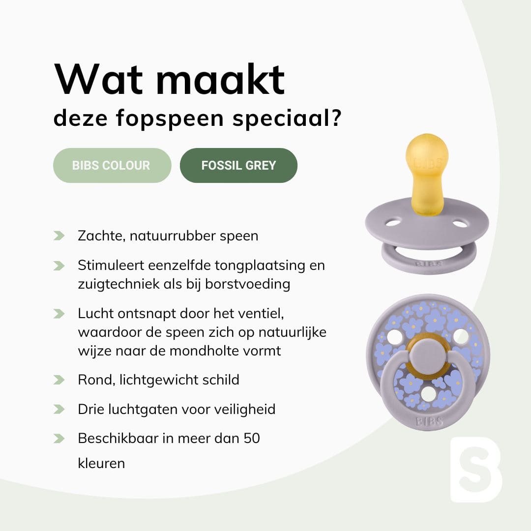 BIBS Studio speen - Jasmine Field Fossil Grey