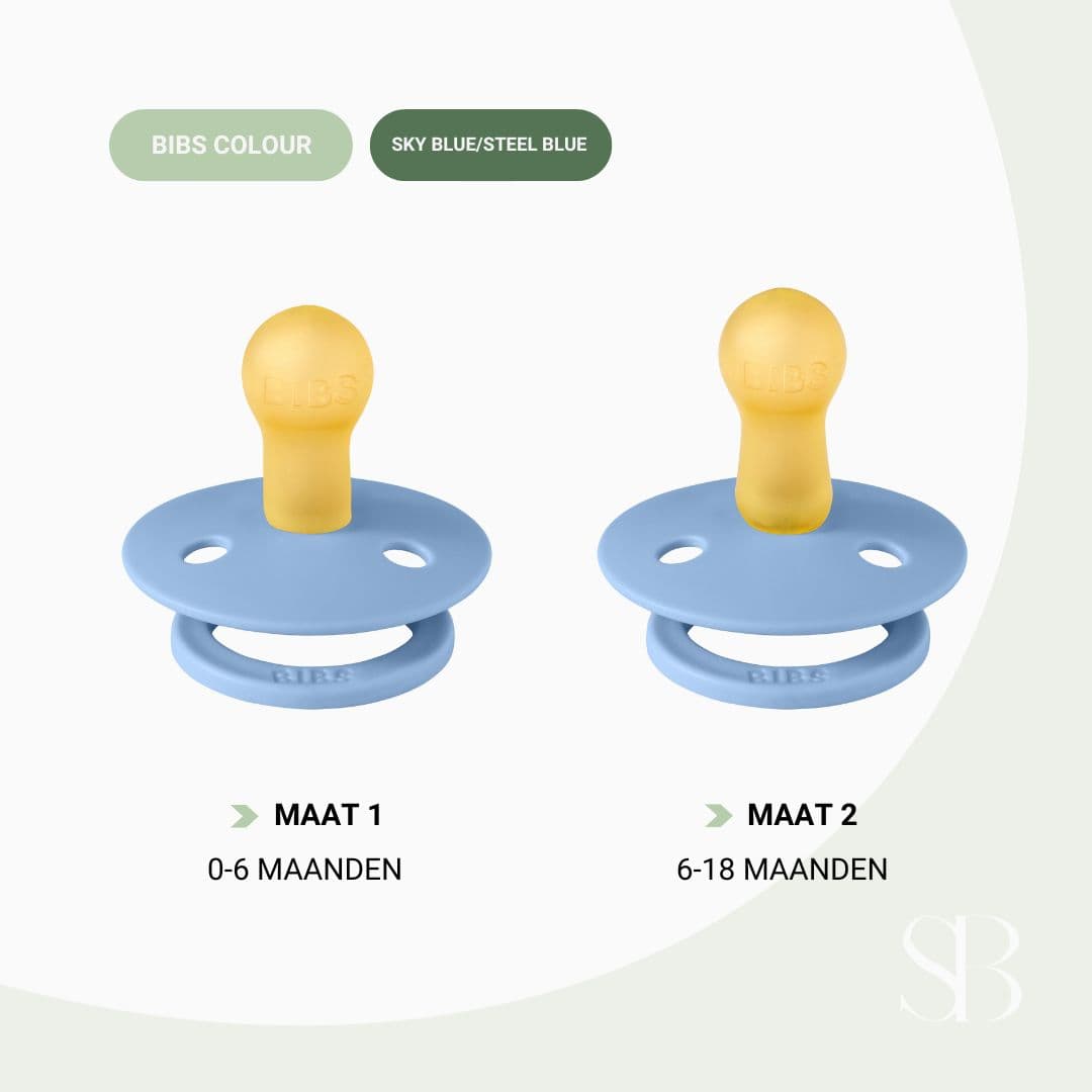 BIBS Studio Collection fopspeen met ronde speen van latex in de kleur blauw