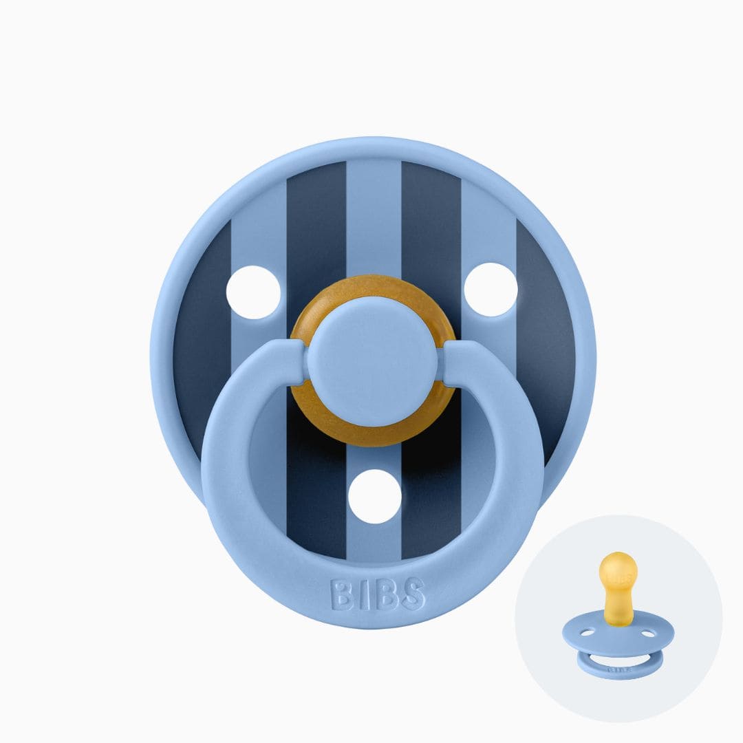 BIBS Studio Collection fopspeen met ronde speen van latex in de kleur blauw