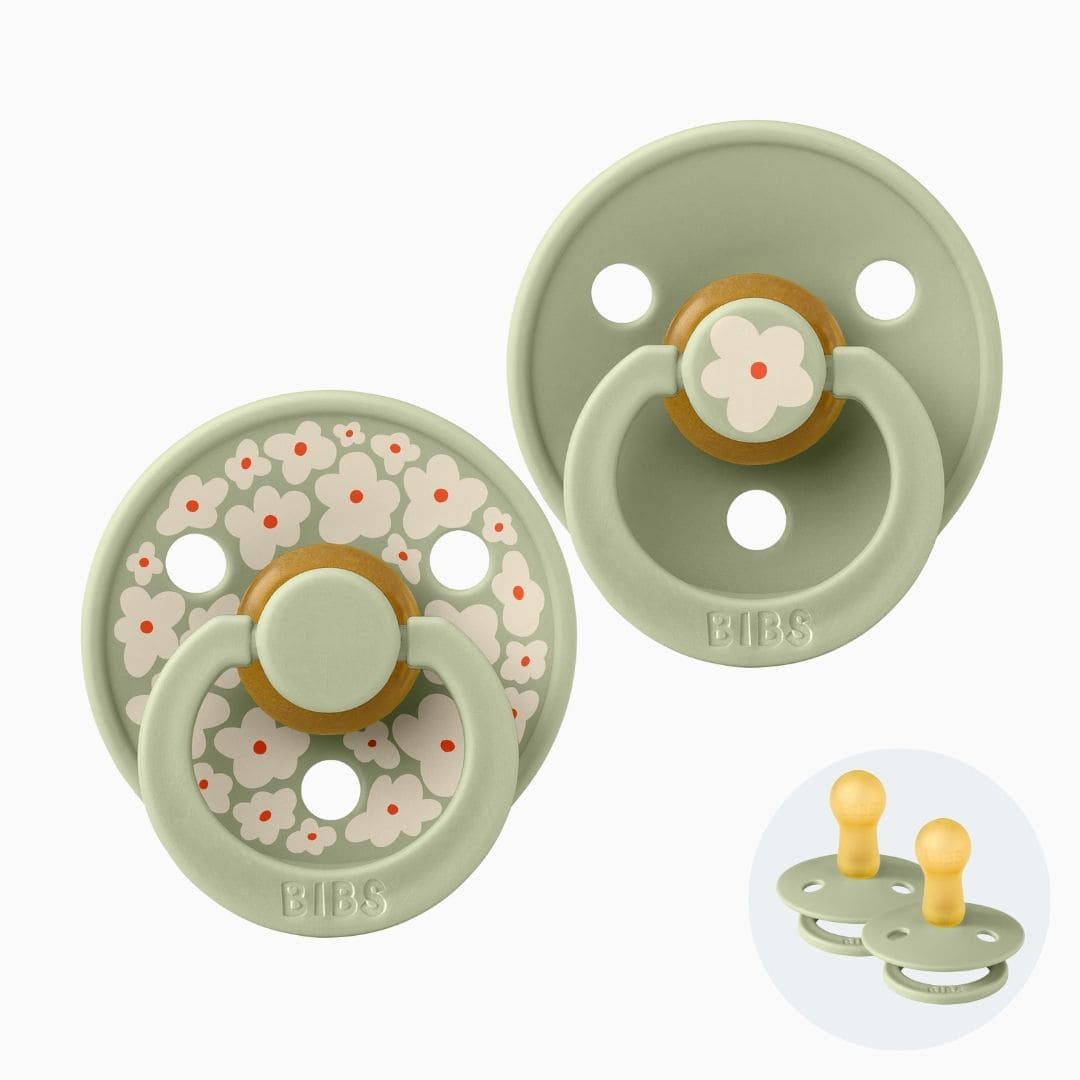 BIBS Studio Collection Jasmine bloemenprint met ronde speen van natuurrubber