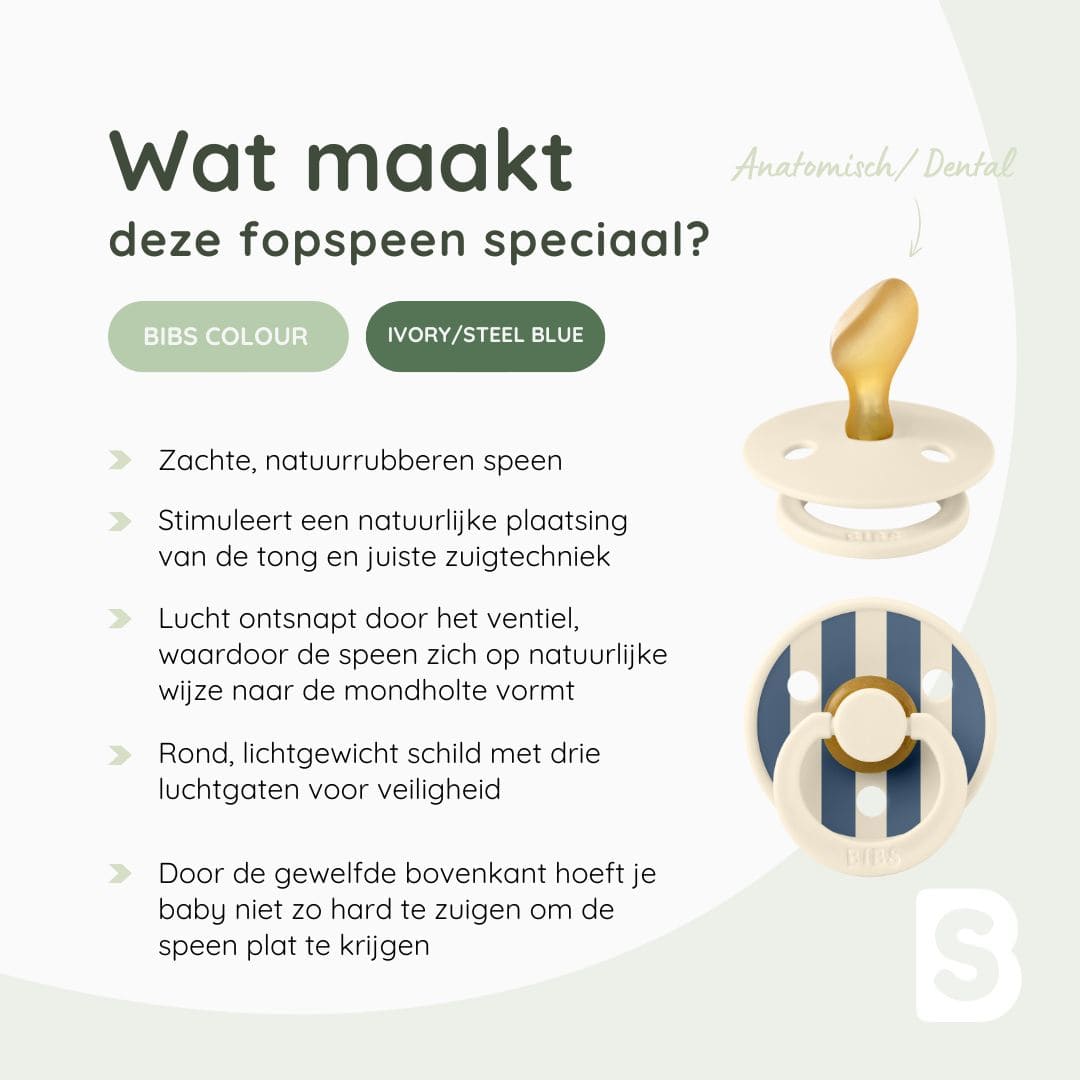 BIBS Studio collection anatomische speen Pin & Block steel blue mix