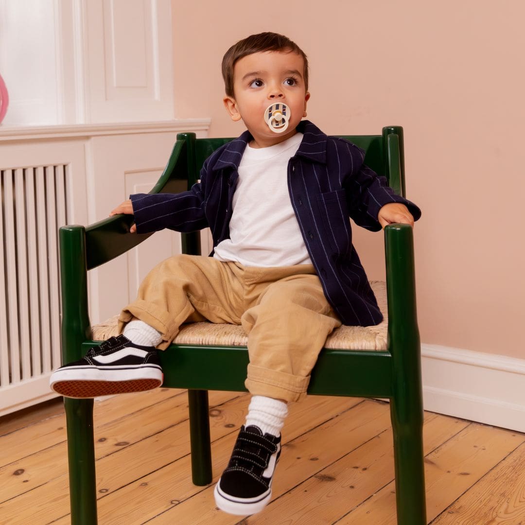 BIBS Studio collection anatomische speen Pin & Block steel blue mix