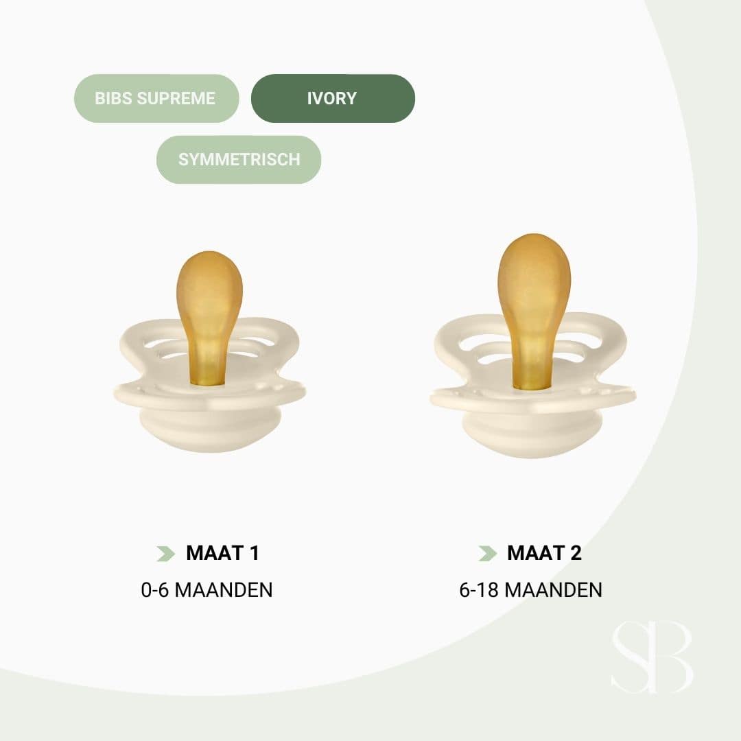 BIBS supreme speen natuurrubber ivory