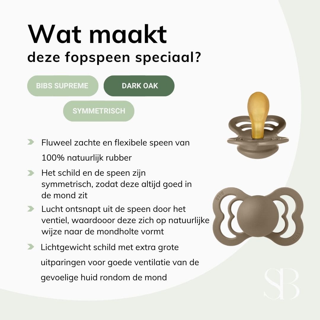 BIBS supreme speen natuurrubber dark oak