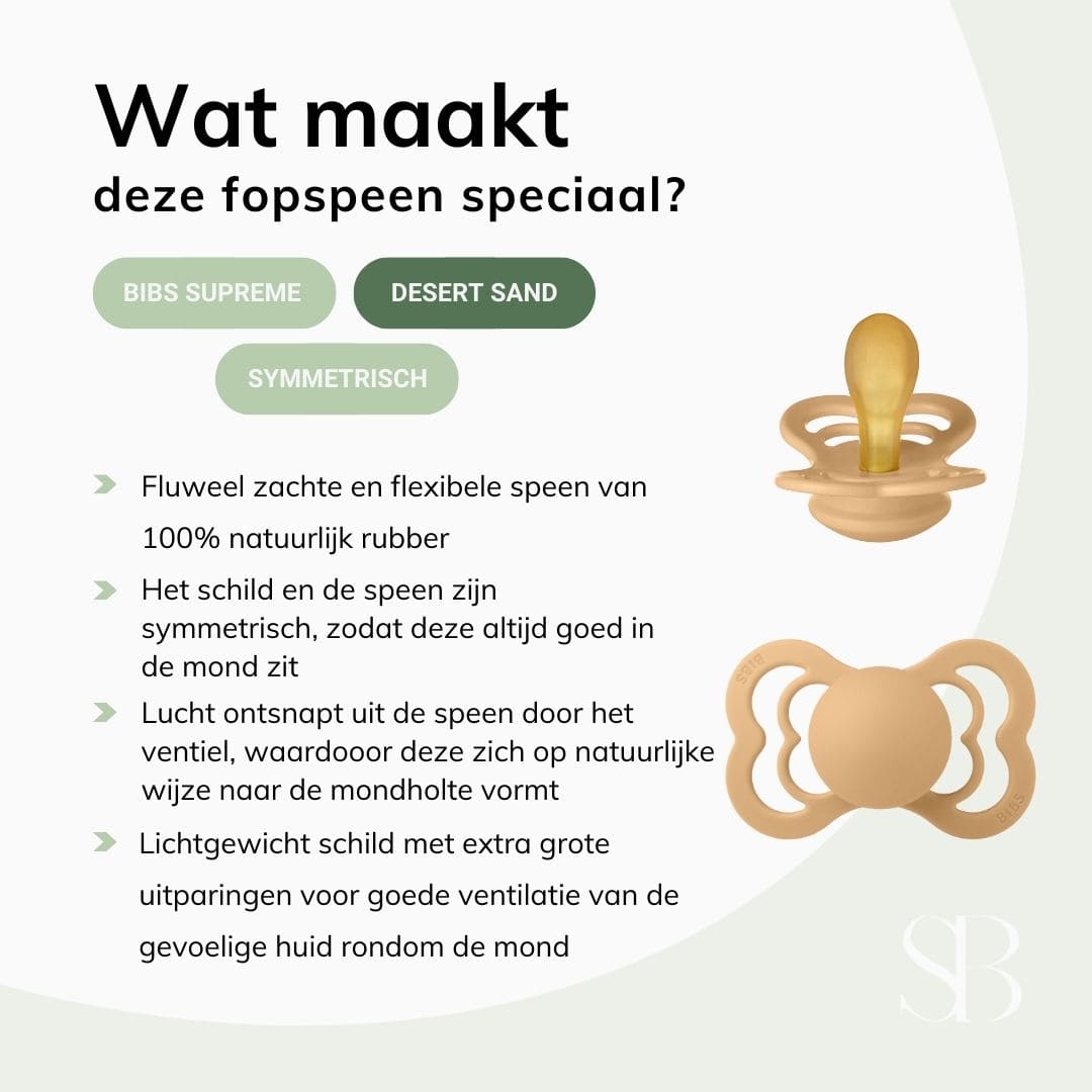 BIBS supreme speen natuurrubber desert sand