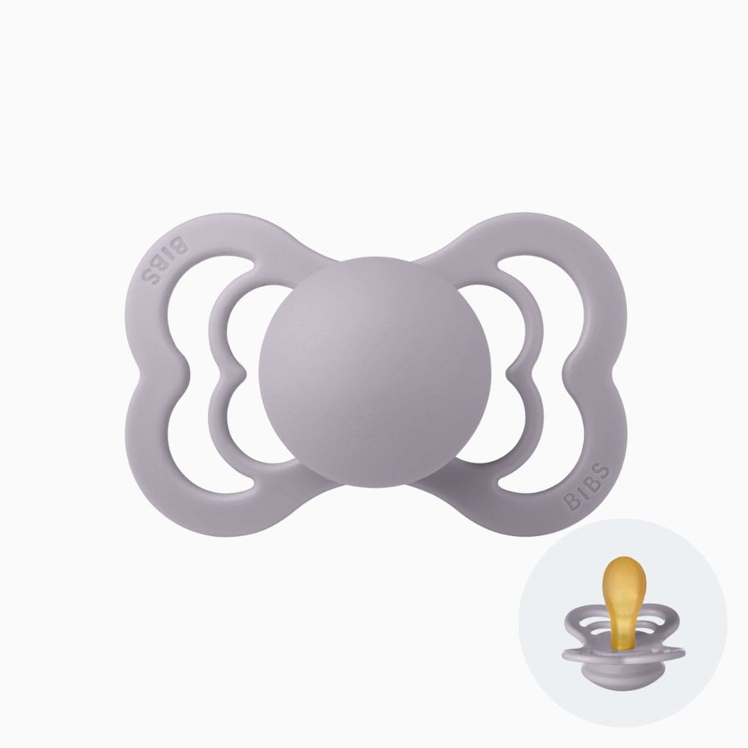 BIBS supreme fopspeen met symmetrische speen van latex in de kleur fossil grey