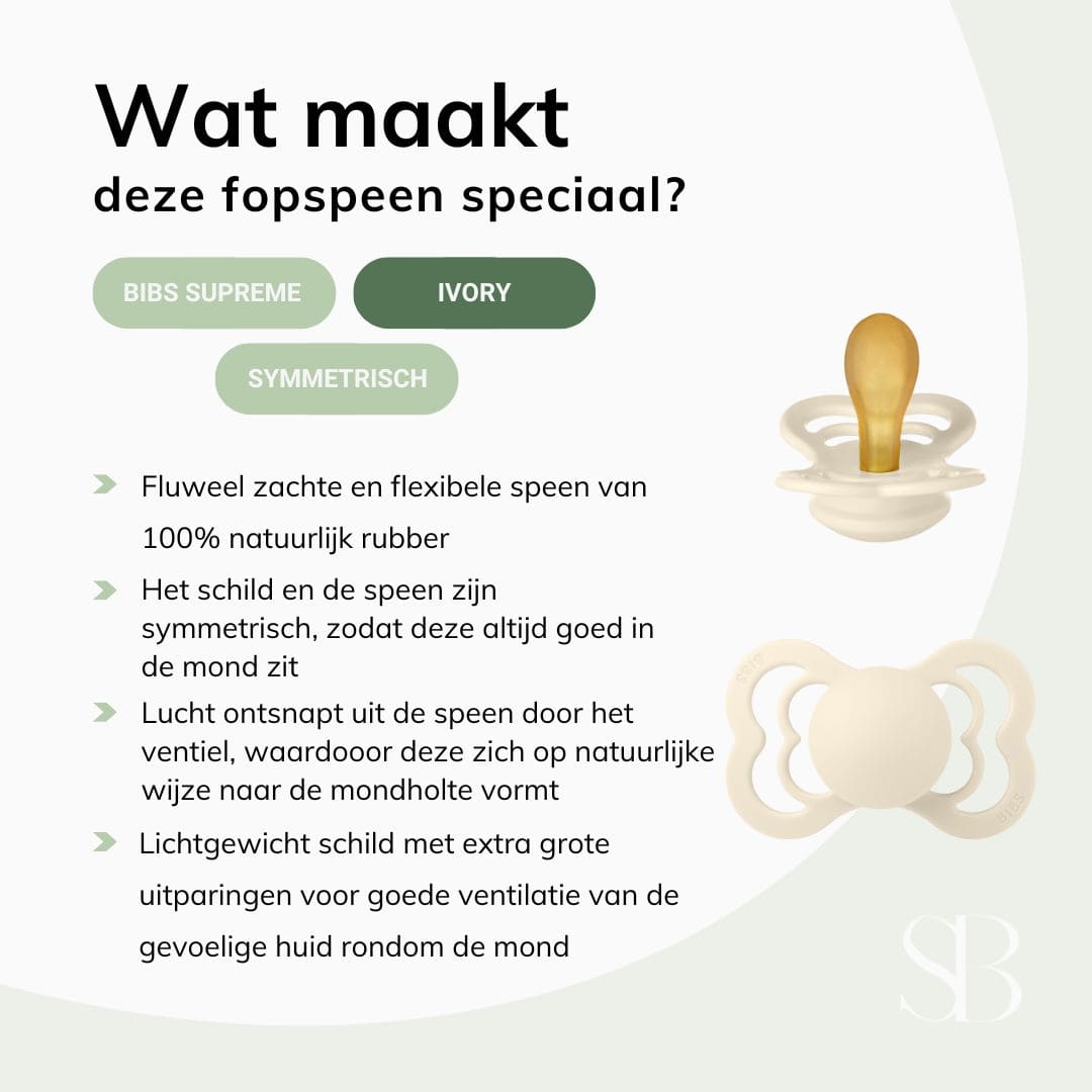 BIBS supreme speen natuurrubber ivory