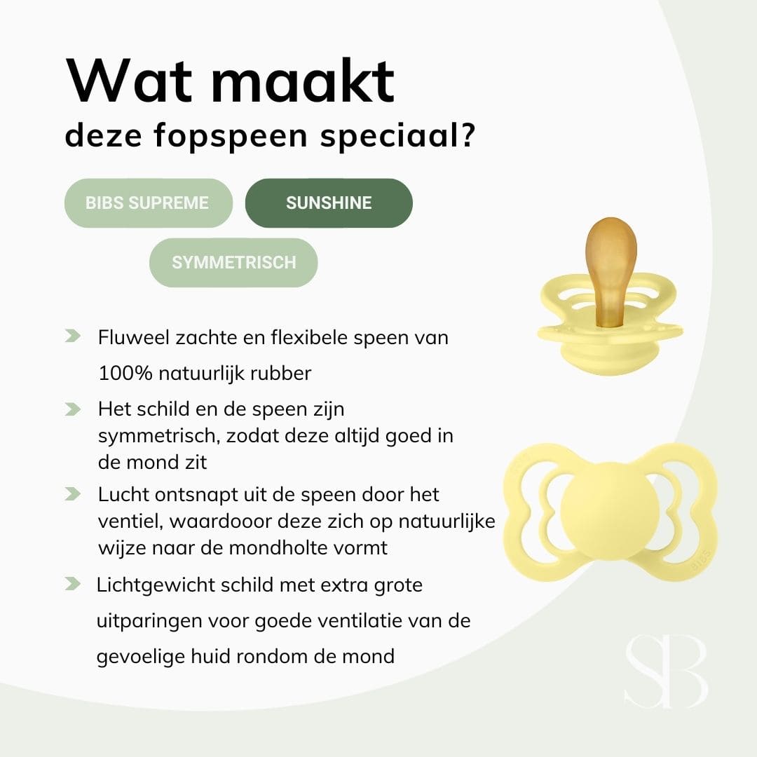 BIBS supreme speen natuurrubber sunshine