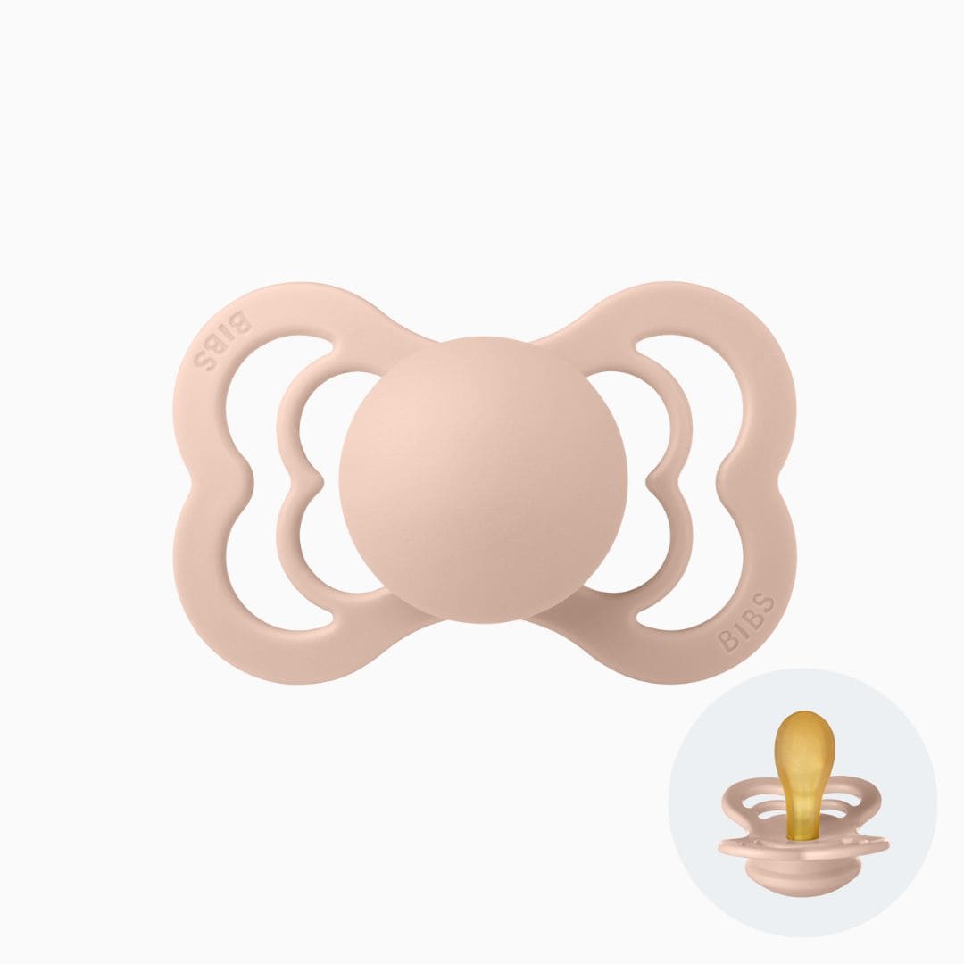 BIBS Supreme fopspeen met symmetrische speen van 100% natuurlijk rubber latex in de kleur Blush oudroze