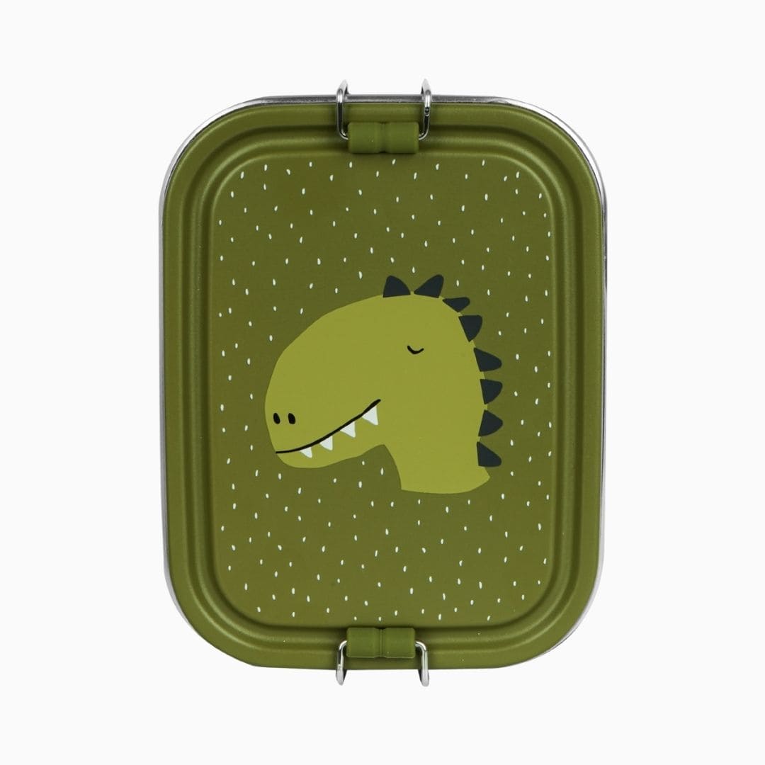 Trixie broodtrommel Mr. Dino van RVS met een inhoud van 800ML