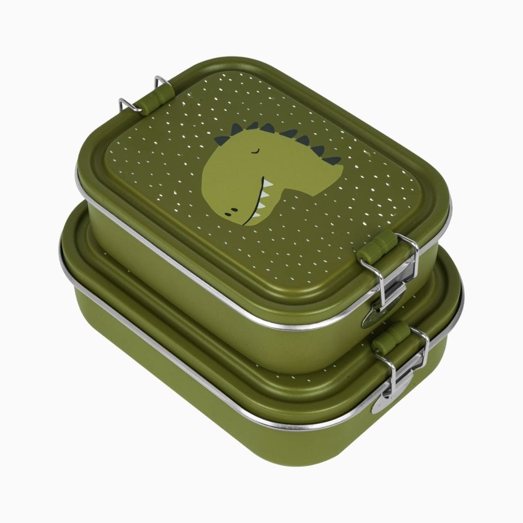 Trixie broodtrommel Mr. Dino van RVS met een inhoud van 800ML