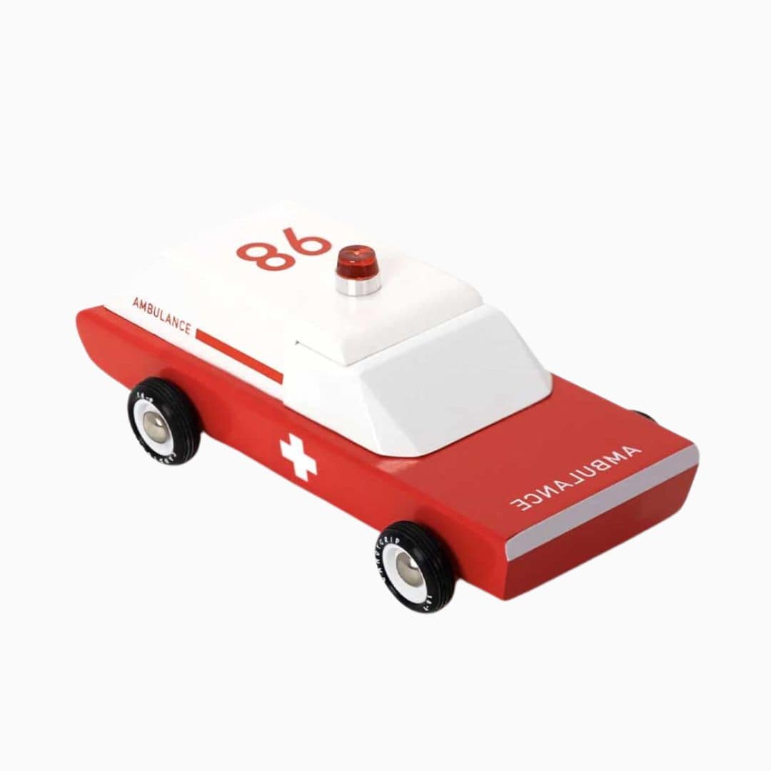 Candylab houten speelgoed auto ambulance Americana