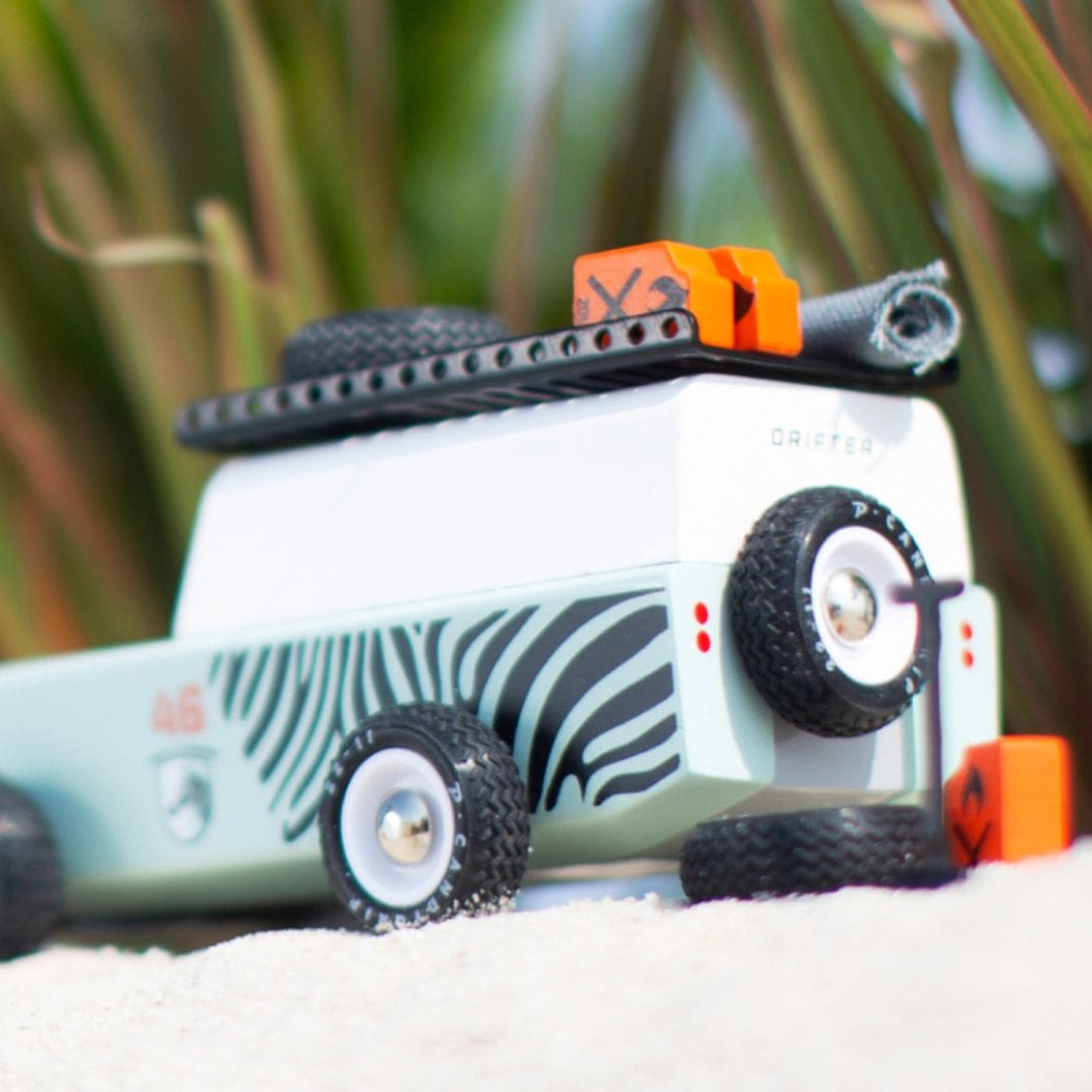 Candylab houten Zebra Drifter houten speelgoedauto