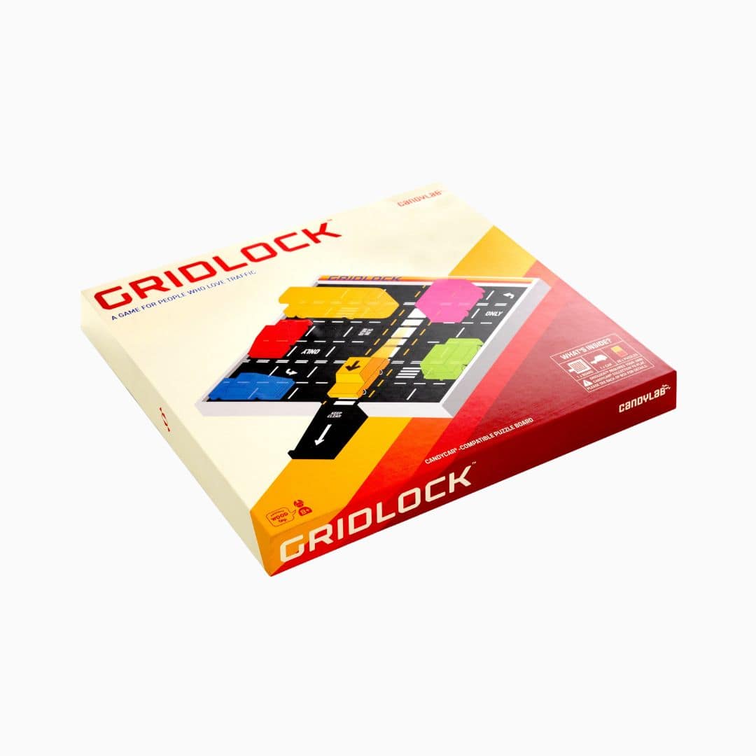 Candylab Gridlock puzzelbord met blockauto, opdrachtkaarten en zes candycars