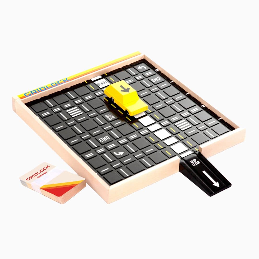 Candylab Gridlock puzzelbord met blockauto, opdrachtkaarten en zes candycars