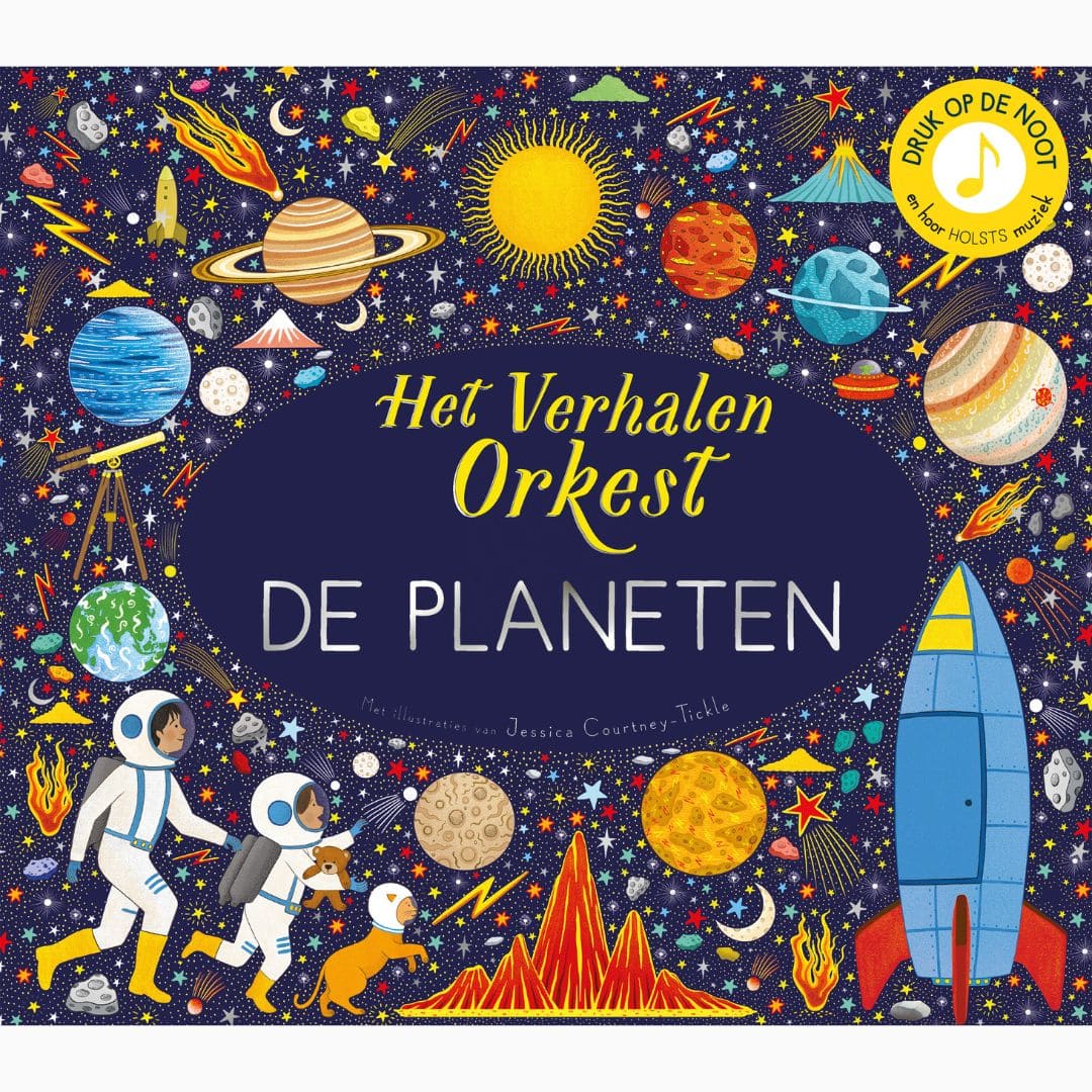 Muziekboek het verhalenorkest De planeten van uitgeverij Christofoor met illustraties van Jessica Courtney Tickle