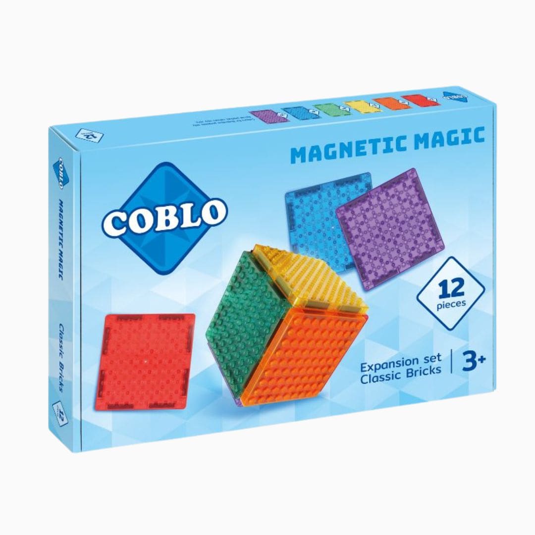 Coblo magnetisch tegels brick in regenboogkleuren om lego op te bouwen
