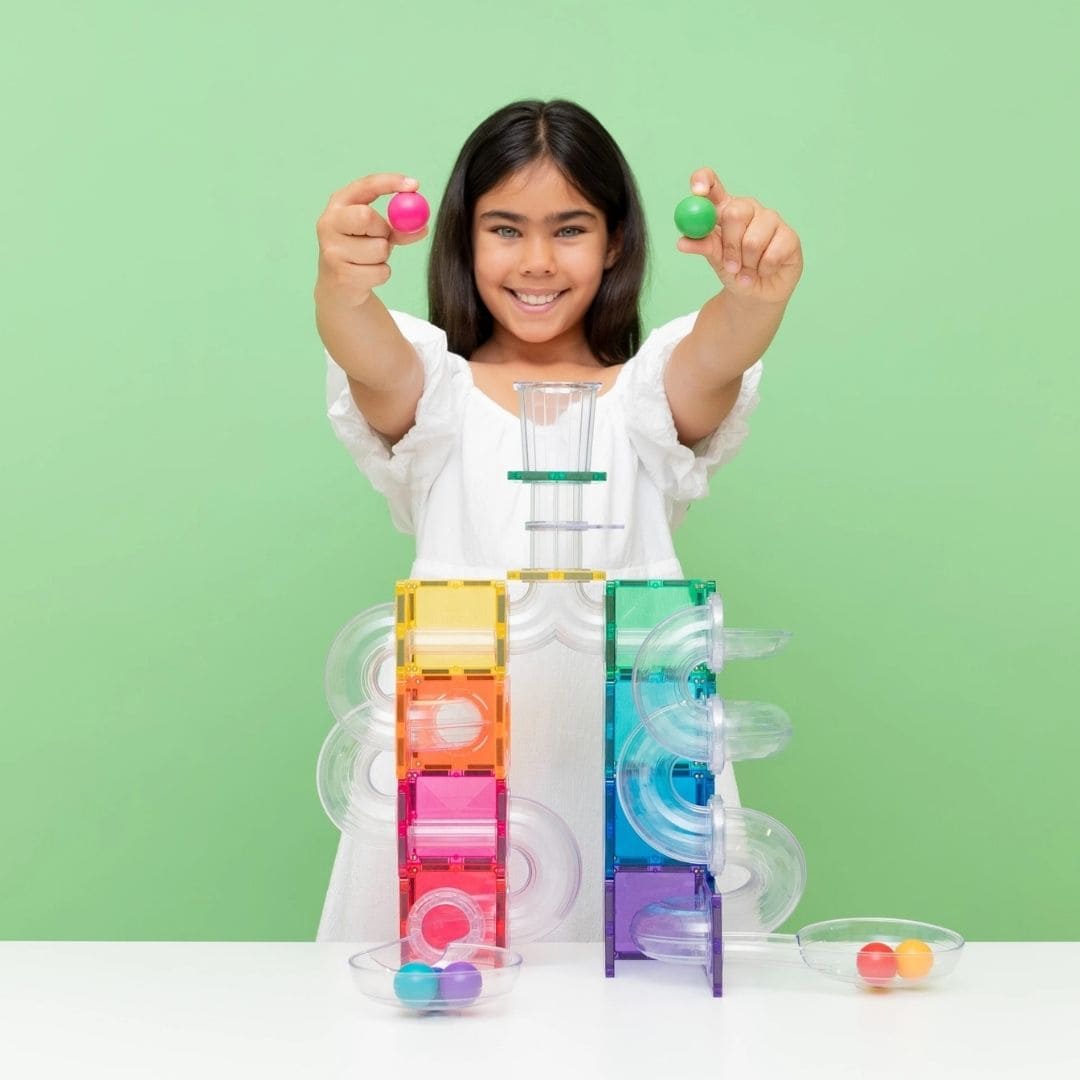 Connetix ball run pack knikkerbaan bright in regenboog kleuren