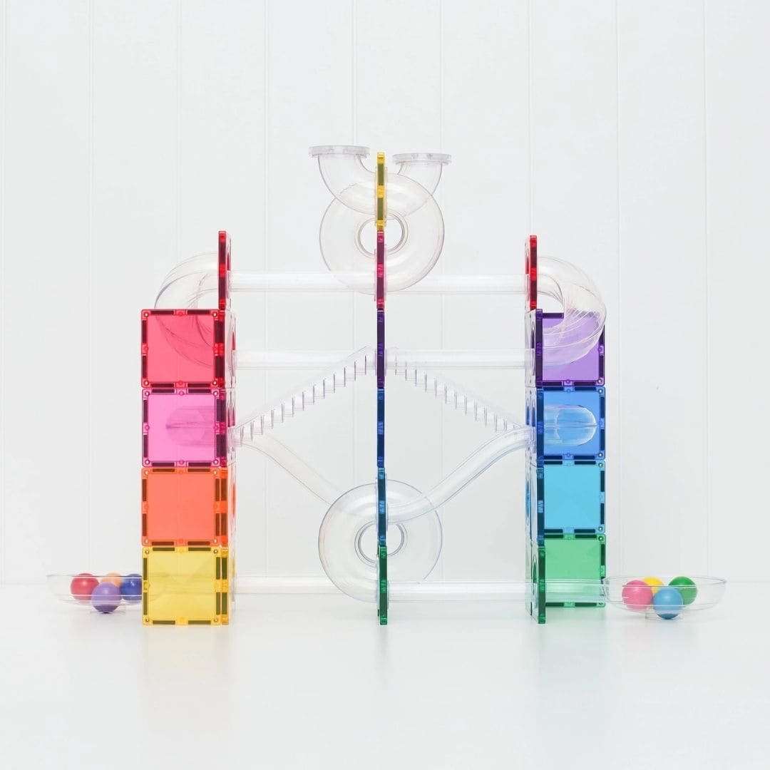 Connetix ball run pack knikkerbaan bright in regenboog kleuren