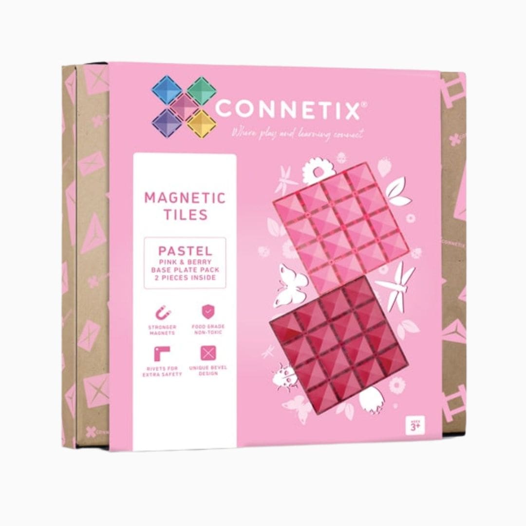 Connetix magnetische tegels basis platen roze set van 2