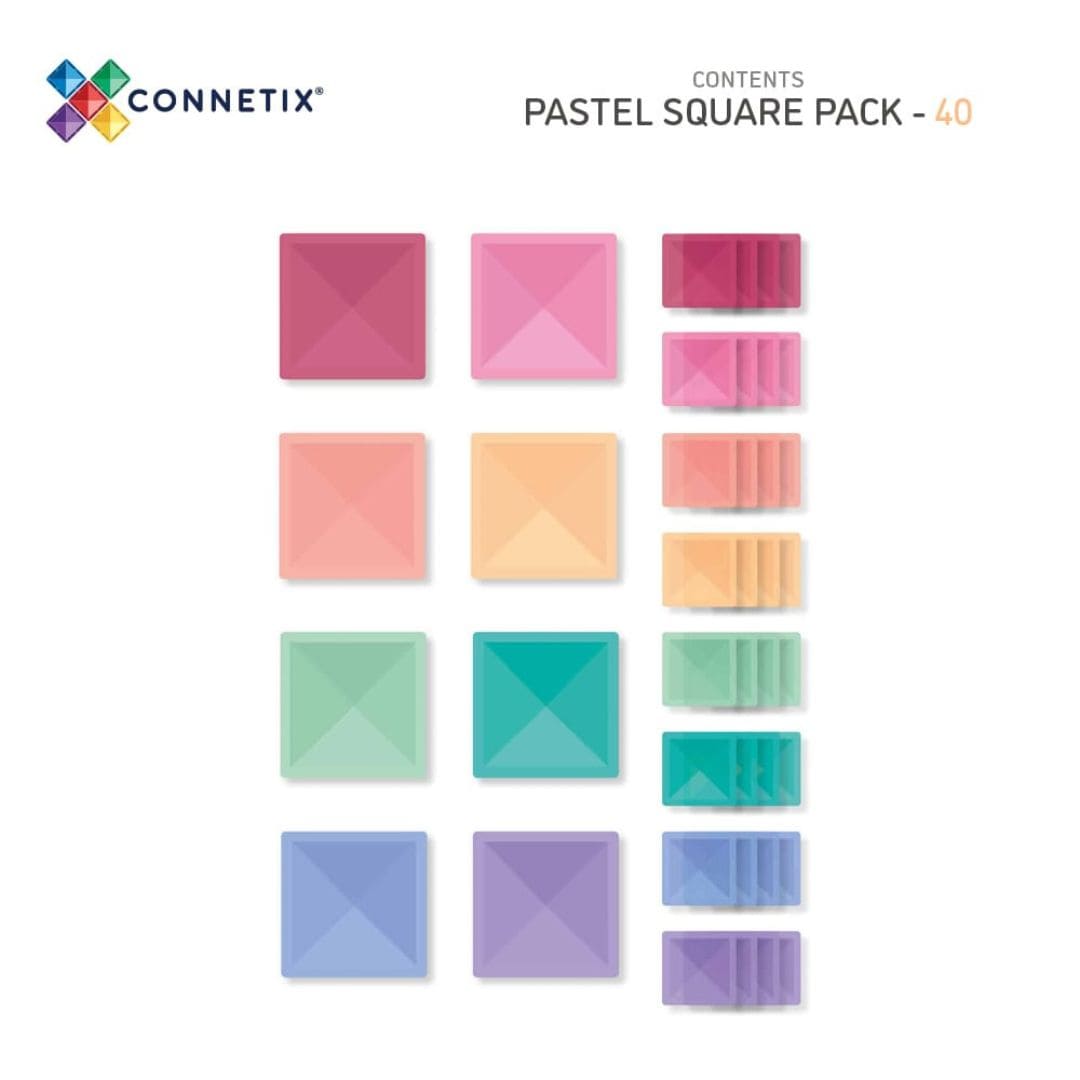 Connetix Pastel magnetische tegels vierkanten 40-delig