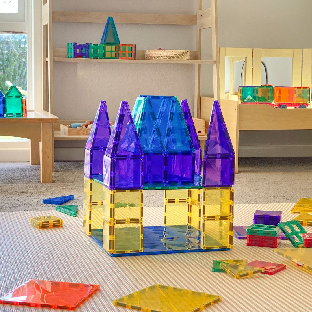 Connetix Rainbow magnetische tegels set van 2 basisplaten in de kleur groen en blauw