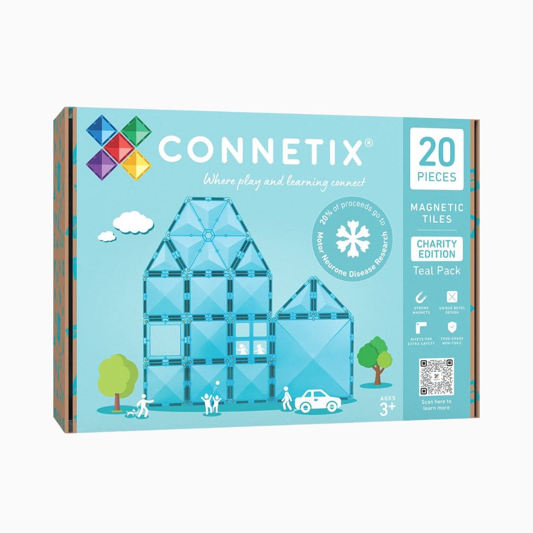 Connetix magnetische tegels teal pack met tegels in turquoise uit de regenboog collectie