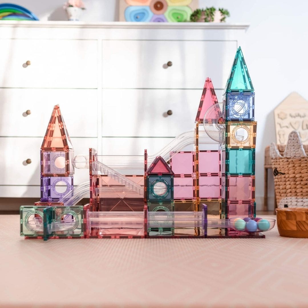 Connetix magnetische tegels knikkerbaan Pastel 104 stuks