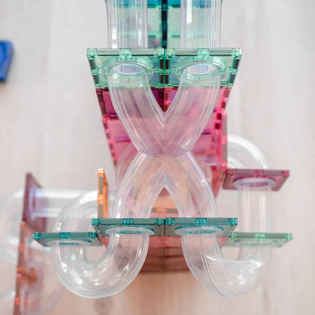 Connetix magnetische tegels Pastel uitbreidingsset knikkerbaan 80-delig