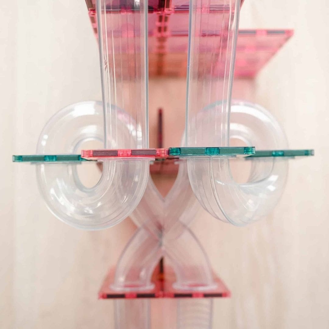 Connetix magnetische tegels Pastel uitbreidingsset knikkerbaan 80-delig