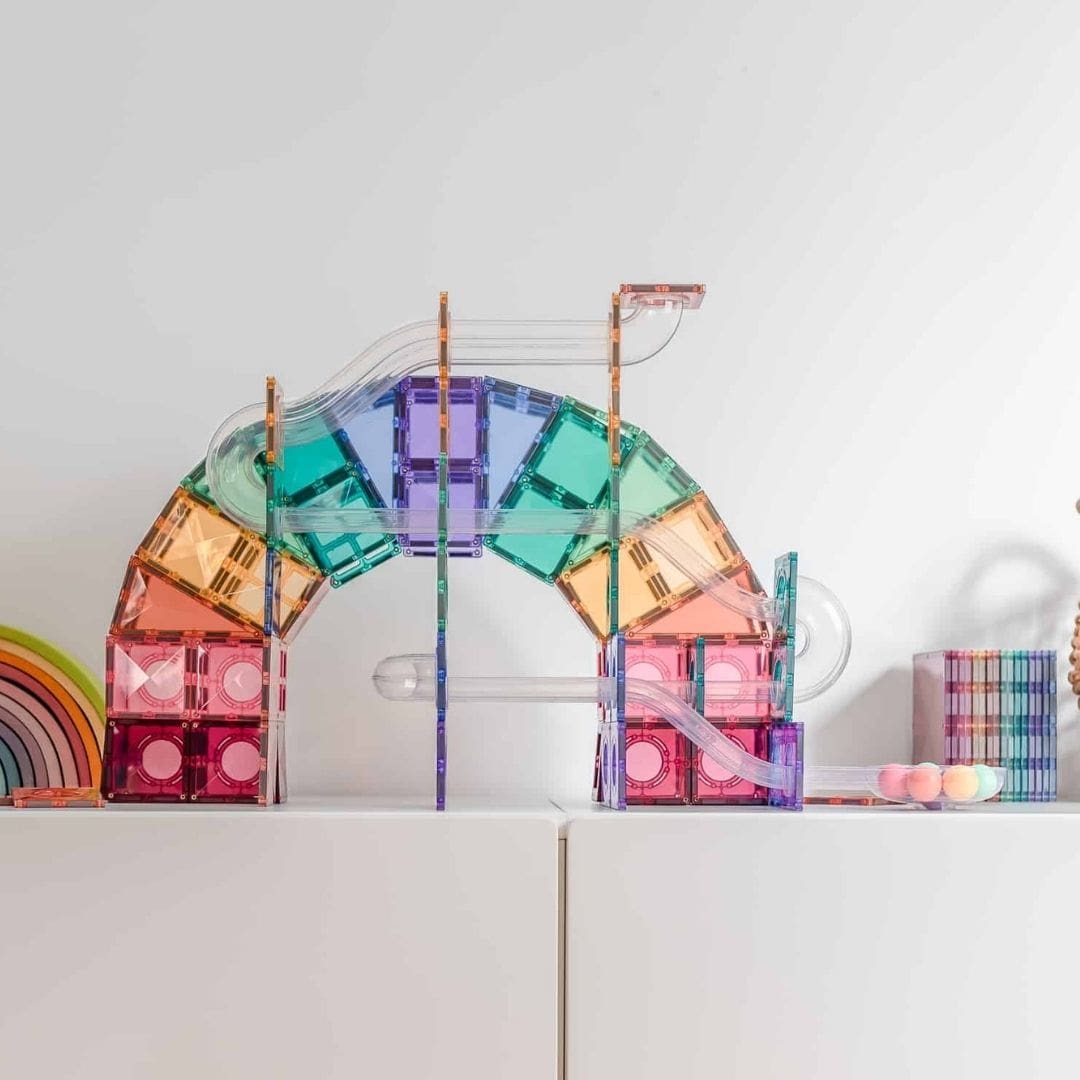 Connetix magnetische tegels knikkerbaan Pastel 104 stuks