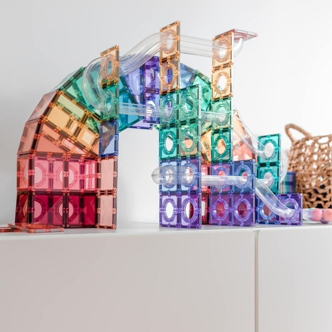 Connetix magnetische tegels knikkerbaan Pastel 104 stuks