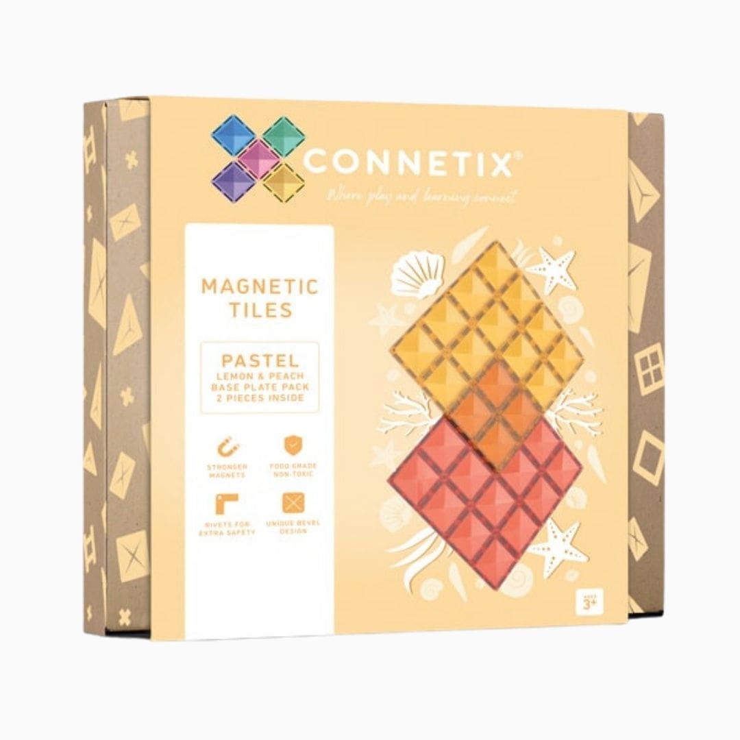 Connetix magnetische tegels Pastel basisplaten Lemon en Peach