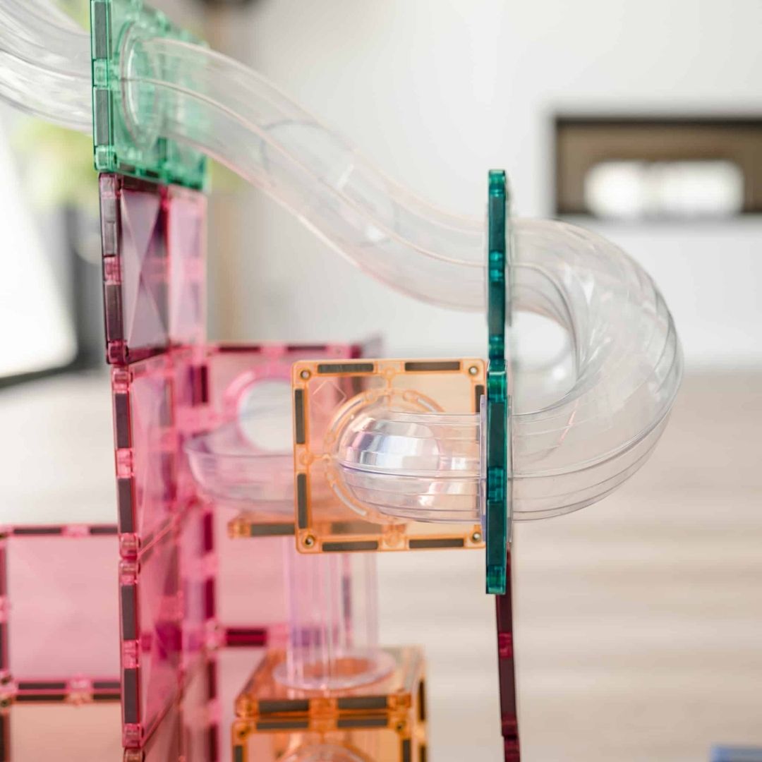 Connetix magnetische tegels Pastel uitbreidingsset knikkerbaan 80-delig