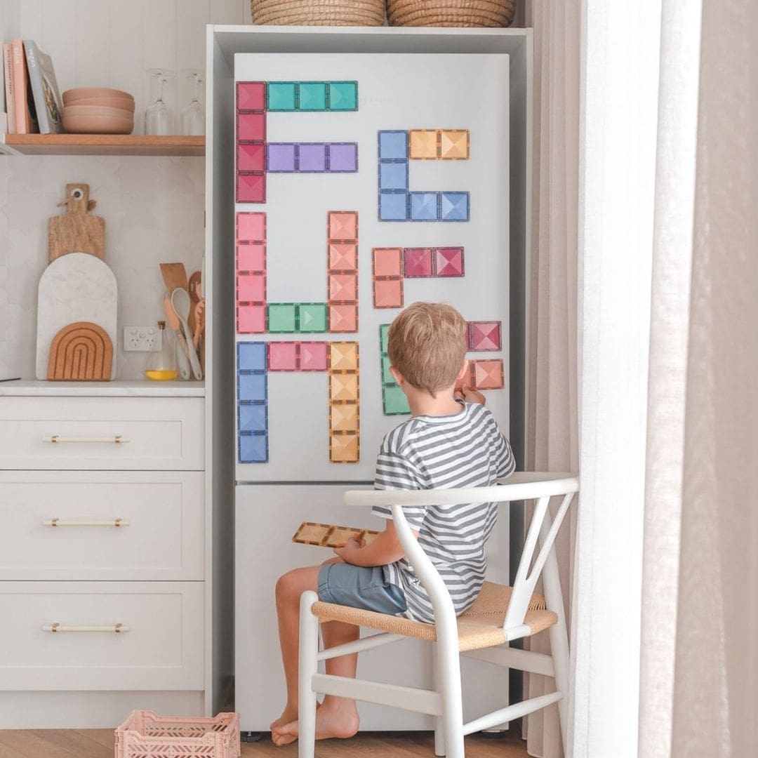 Connetix Pastel rectangle pack met vierkantjes in 3 maten 24-delig