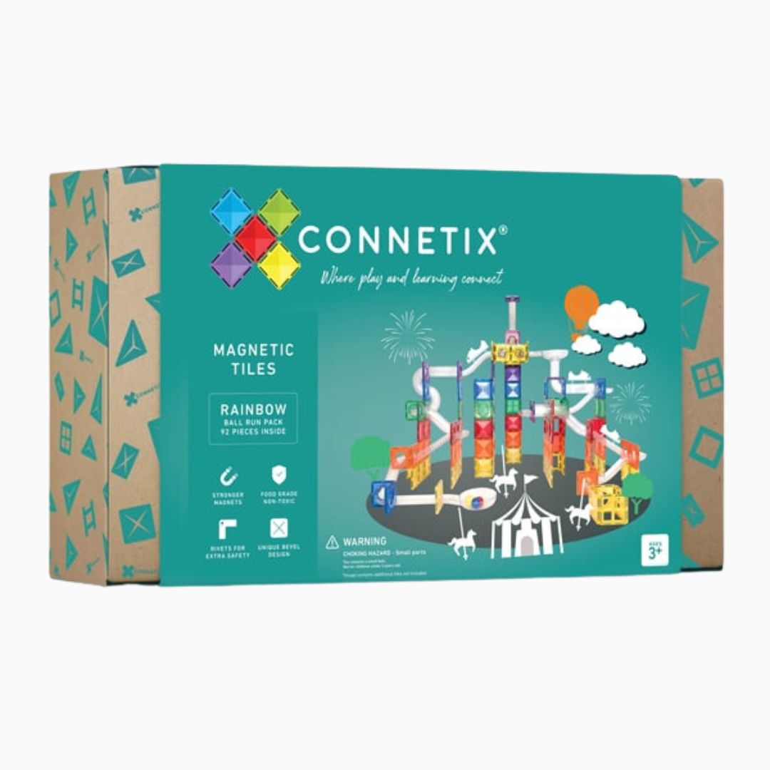Connetix magnetische tegels knikkerbaan rainbow ball run 92 delig