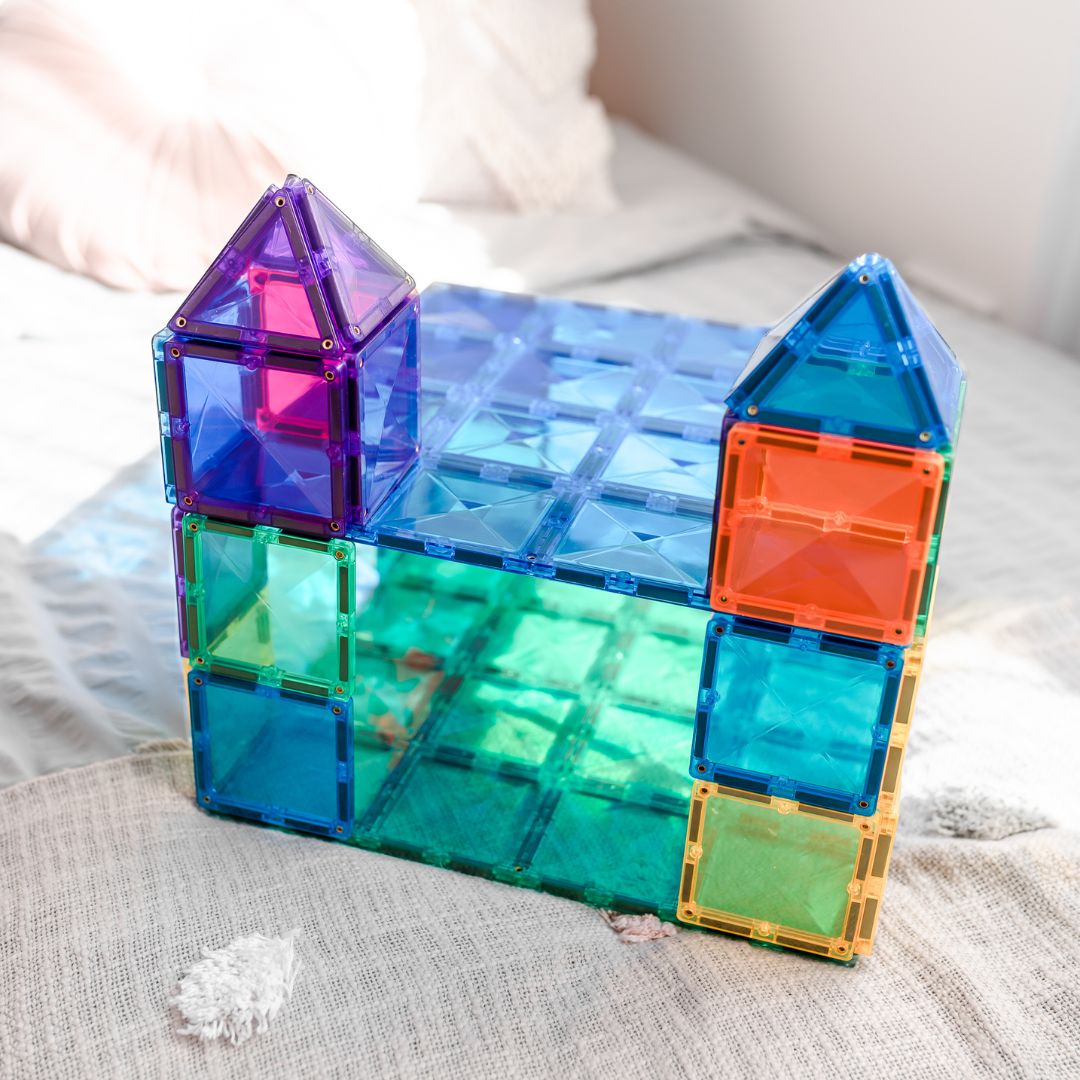 Connetix Rainbow magnetische tegels set van 2 basisplaten in de kleur groen en blauw